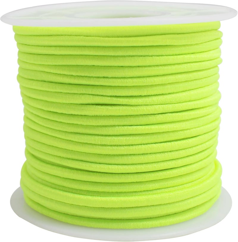 ZHFMLY Neon Yellow Elastic Beaded Cords 2mm 2/25 inch Elastic Cord String for Bracelets,Small Bungee Shock Cord for DIY Crafts, Beading and Sewing 48ft(ZH178) - Image 1